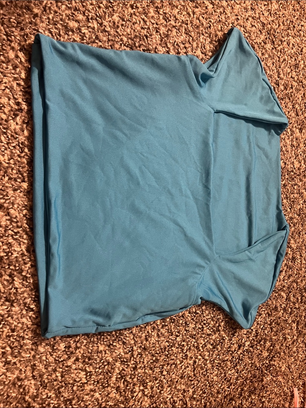 SHEIN Teal Blue Short Sleeve V-Neck Top